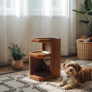 Farmhouse Wooden Dog Bowl Holder For Pet Feeding