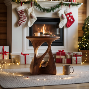 Sculptural Curved Side Table For Holiday Decoration