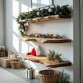 Handcrafted Wooden Floating Shelf For Stylish Christmas Bedroom Decor