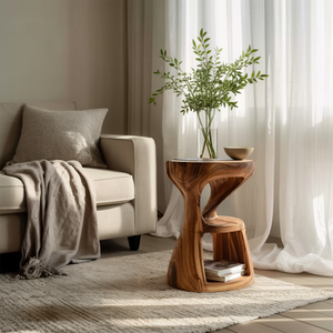 Modern Sculptural Side Table For Living Room