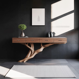 Mid Century Wooden Console Table For Living Room Contemporary Accent