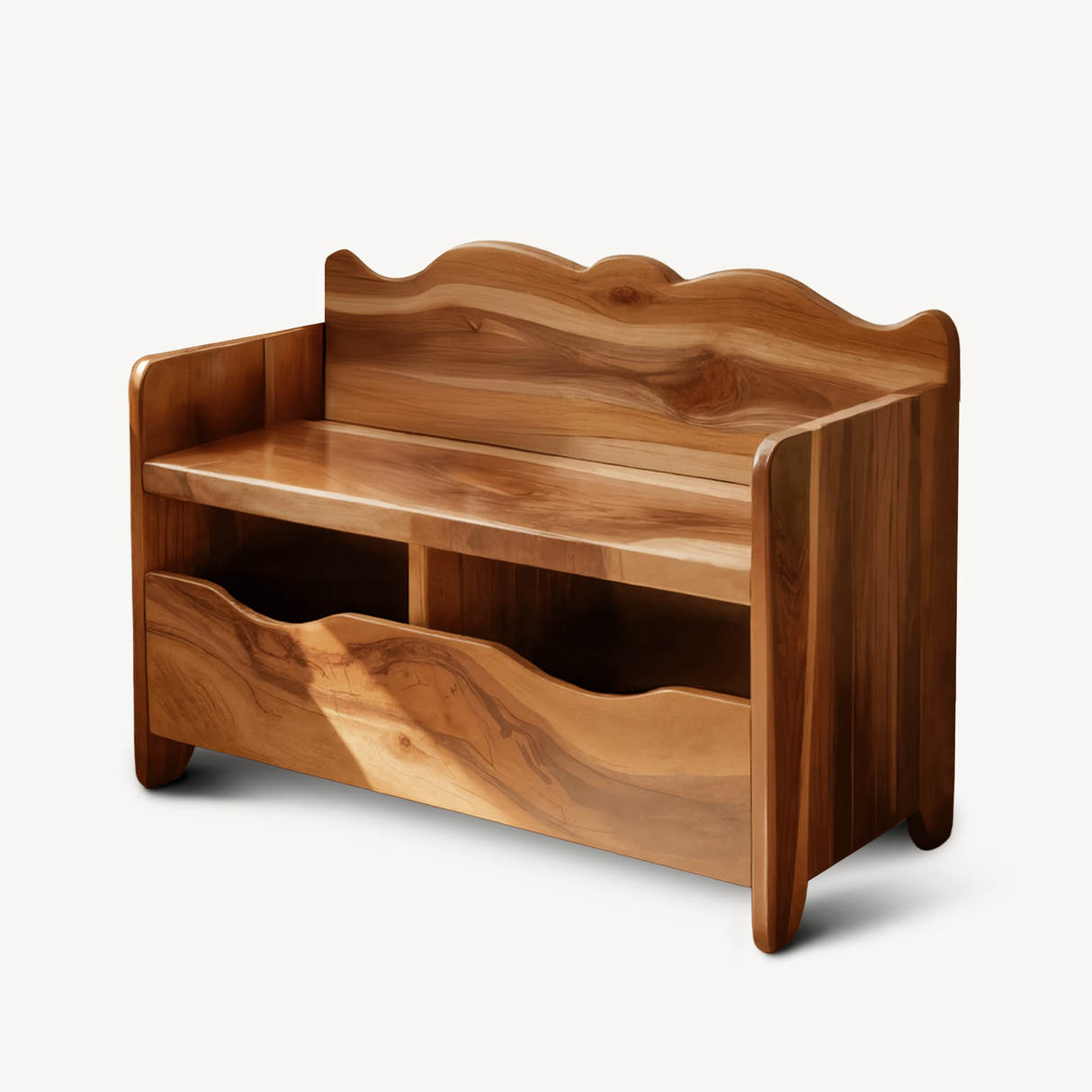 Montessori Bench With Book Storage For Kids Room Entryway And Playroom