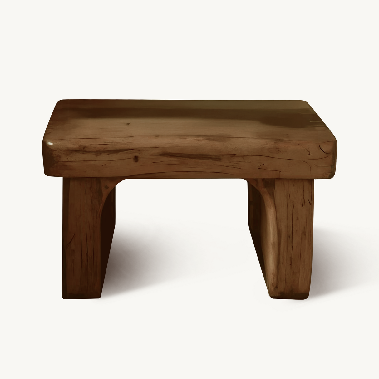 Rustic Nightstand Low Bedside Table With Shelf For Bedroom And Meditation