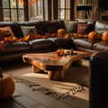 Mid Century Solid Wood Coffee Table Furniture Decor Pumpkin Season