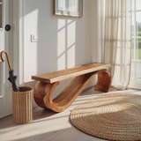 Modern Sculptural Bench For Entryway Or Living Room Decor