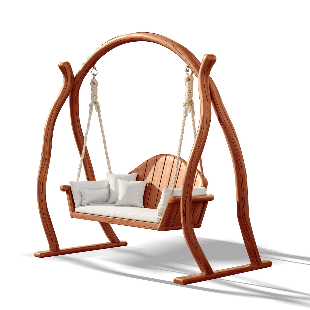 Curved Frame Garden Swing Bench For Outdoor Relaxation
