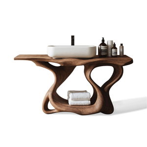 Rustic Solid Wood Vanity For Bathroom Furniture Decor
