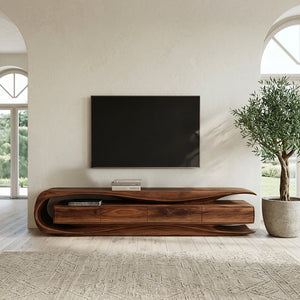 Modern Organic TV Console For Living Room Interior
