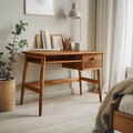 Minimalist Wooden Desk With Drawer And Keyboard Shelf For Home Office