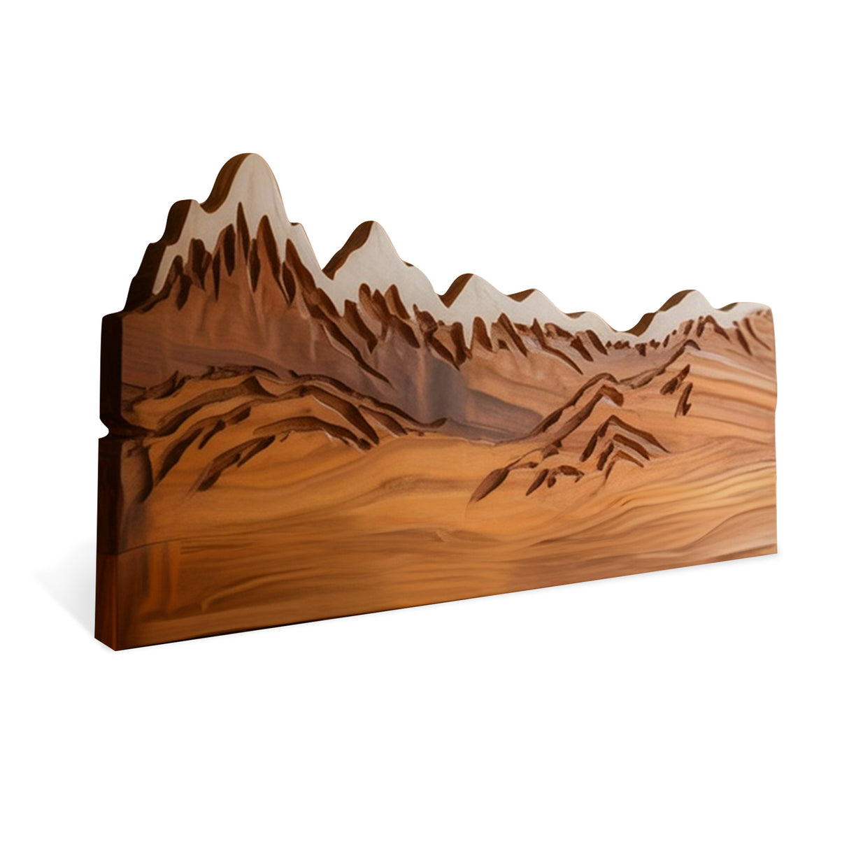 Rustic Style Mountain Carved Headboard Wall Art Bedroom