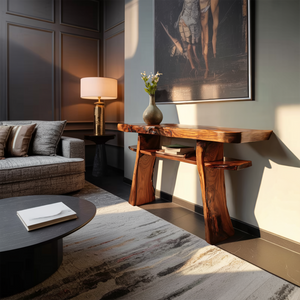 Modern Wooden Live Edge Console Table For Bedroom Decor