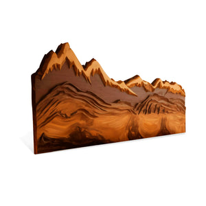Mountain Headboard Carved For Queen And King Bed In Rustic Bedroom