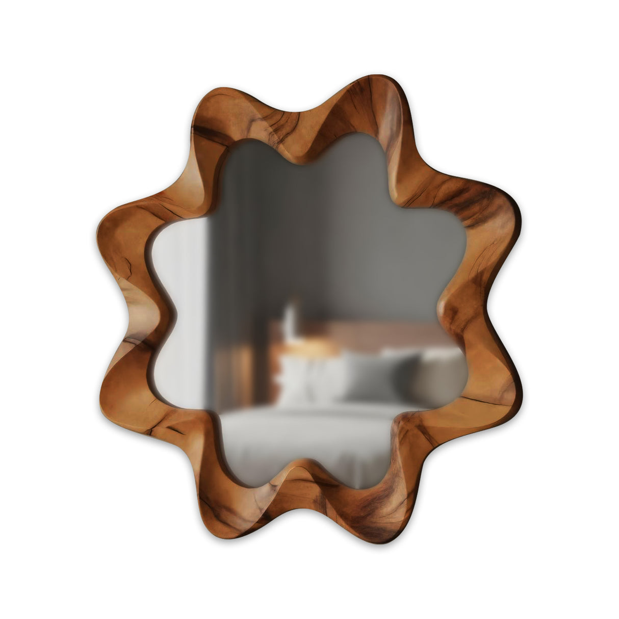 Modern Organic Wavy Flower Mirror Entryway Living Room Or Bedroom
