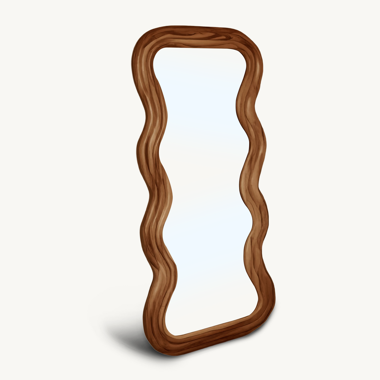 Wavy Frame Full Length Mirror Wall Mounted For Bedroom And Living Room