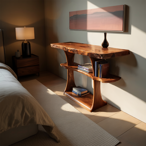 Farmhouse Live Edge Entryway Table For Hallway And Foyer Design