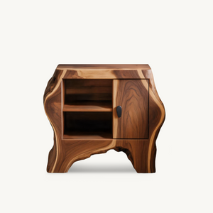 Organic Rustic Nightstand With Storage Cabinet For Bedroom Corner And Interior