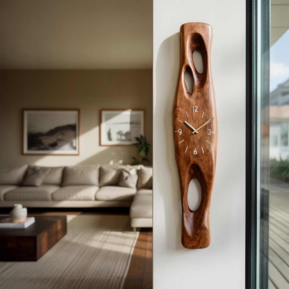 Minimalist Wall Clock Vertical Decor For Living Room