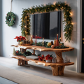 Farmhouse Wooden TV Console For Holiday Bedroom Decor