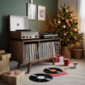 Farmhouse Wooden Record Stand For Entryway Christmas Display