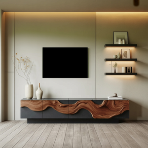 Farmhouse Media Console Cabinet For Living Room