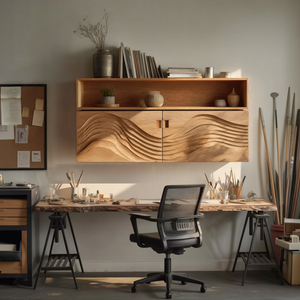 Industrial Wooden Wall Mounted Bookshelf For Home Office Storage