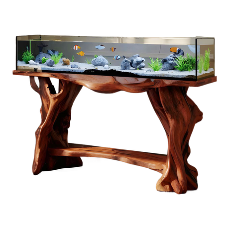 Elegant Coffee Table With Built-in Aquarium Design