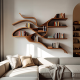 Modern Sculptural Wall Bookshelf For Living Room