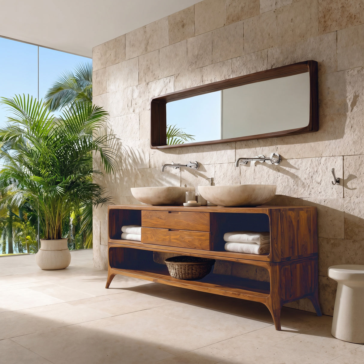 Luxury Bathroom Vanity Two-tier Design For Bathroom Furniture