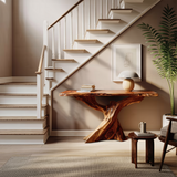 Modern Live Edge Console Table Organic Wood Furniture For Living Room