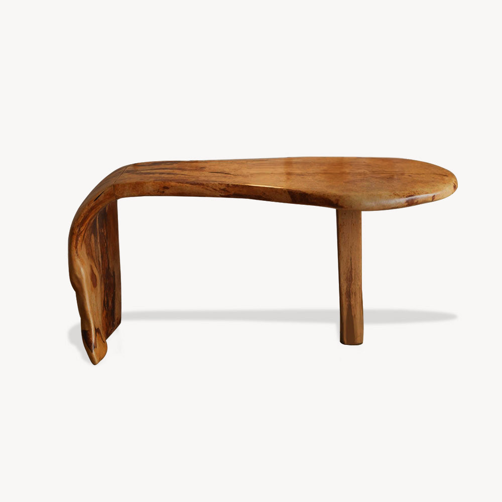 Live Edge Desk With Organic Curved Design For Home Office And Workspace