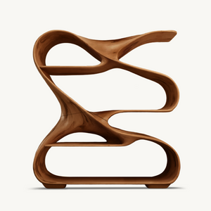 Modern Sculptural Wooden Bookshelf For Living Room Or Office Display