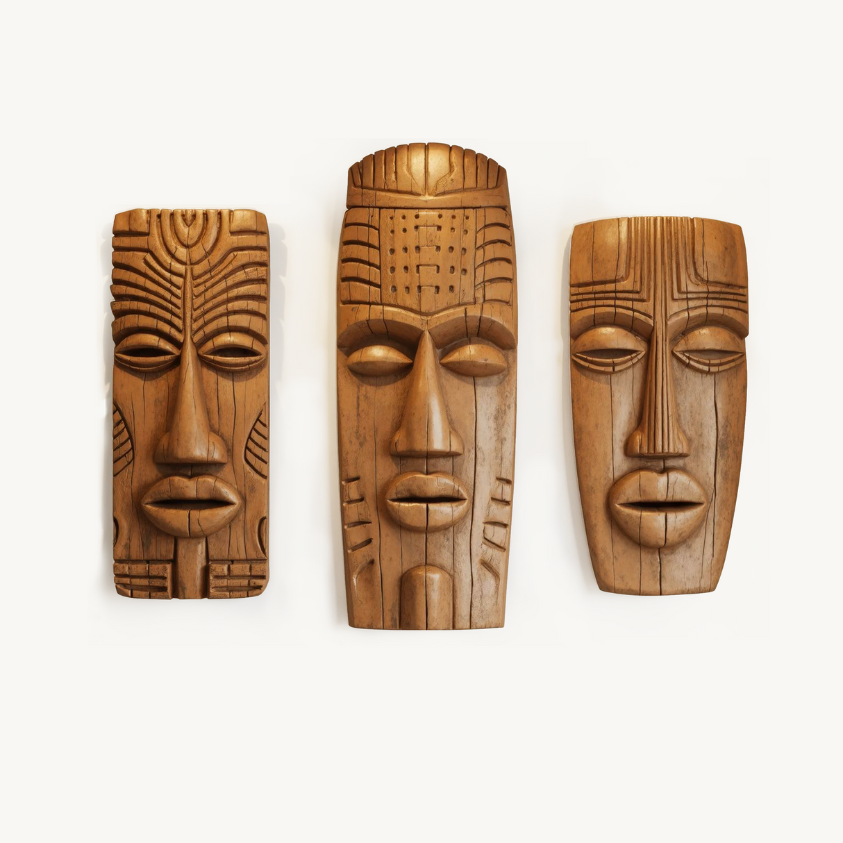 Tribal Wall Sculpture Set For Living Room Decor