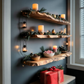 Mid Century Solid Wood Floating Shelf For Stylish Holiday Bedroom Decor