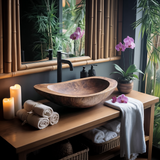Solid Wood Sink For Bathroom Vanity Rustic Farmhouse Style