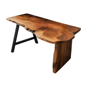 Rustic Office Desk With Live Edge Design For Home Workspace