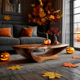 Farmhouse Live Edge Coffee Table Entryway Design Rustic Halloween