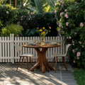 Mid Century Wooden Dining Table For A Warm Outdoor Space