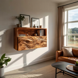 Rustic Live Edge Floating Shelf For Living Room Wall Decor Display