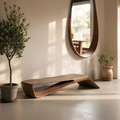 Contemporary Sculptural Bench For Entryway Hallway And Office