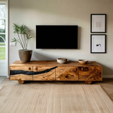 Farmhouse Live Edge TV Cabinet For Rustic Bedroom Decor