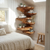 Farmhouse Leaf Shape Corner Shelf Bathroom Wall Decor Display