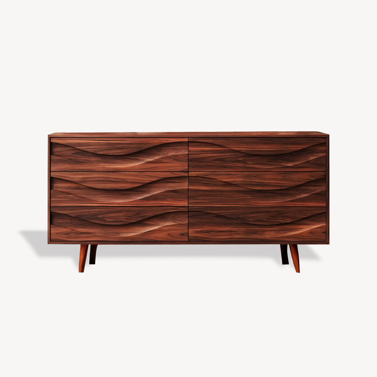 Modern Carved Wave Front Sideboard For Entryway Living Room