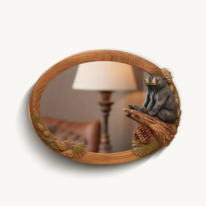 Rustic Bear Mirror Wall Decor For Cozy Cabin Entryway