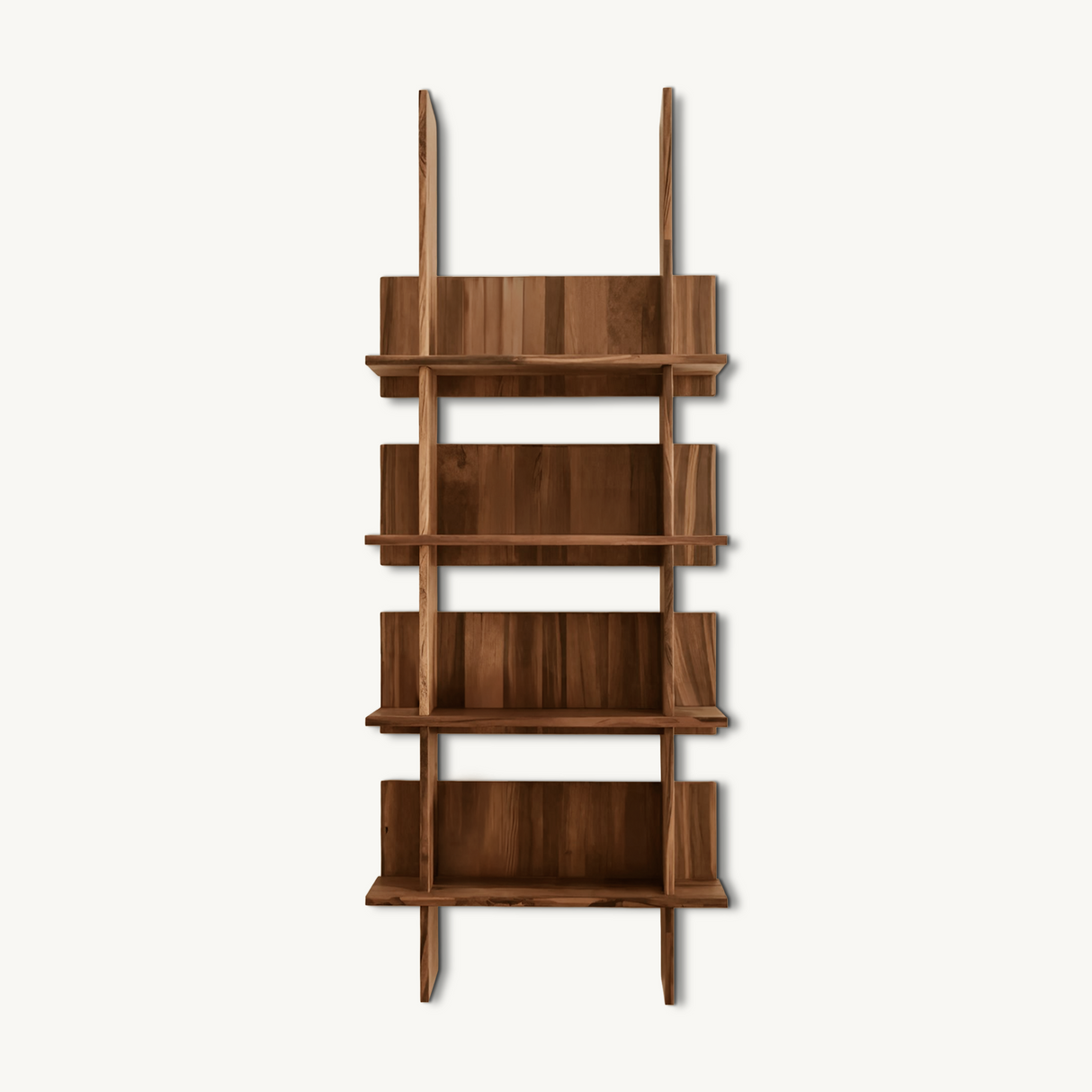 Minimalist Wall Mounted Bookshelf With Back Panel Storage Rack For Living Room And Office