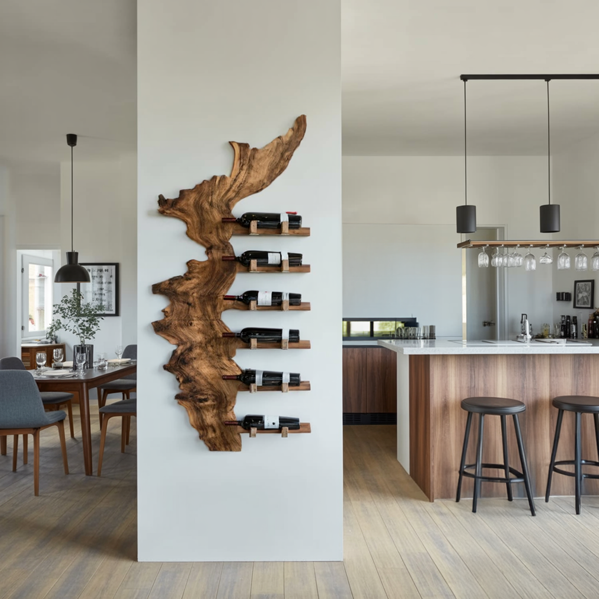 Farmhouse Solid Wood Wine Rack For Entryway Design And Style