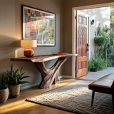 Mid Century Live Edge Console Table Artistic Wood For Furniture Decor