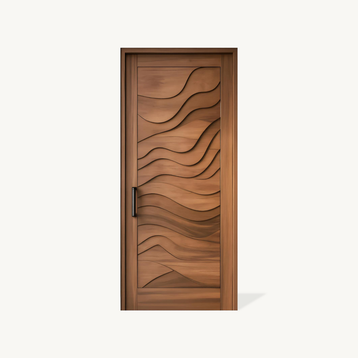 Modern Wave Carved Door Design With 3D Pattern For Hallway And Living Room