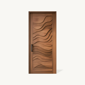 Modern Wave Carved Door Design With 3D Pattern For Hallway And Living Room