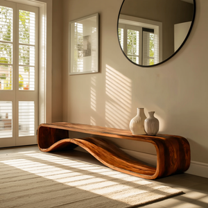 Organic Modern Bench Curved Sculptural For Home Furniture