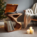 Modern Wooden Record Stand For Furniture Decor Holiday Gift